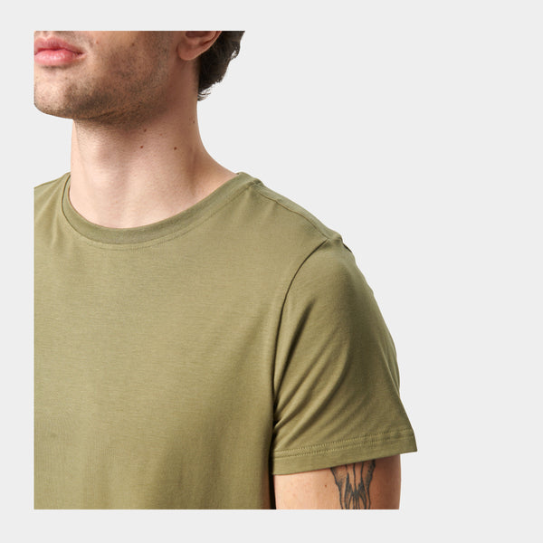 Olive crew neck bamboo T-shirt