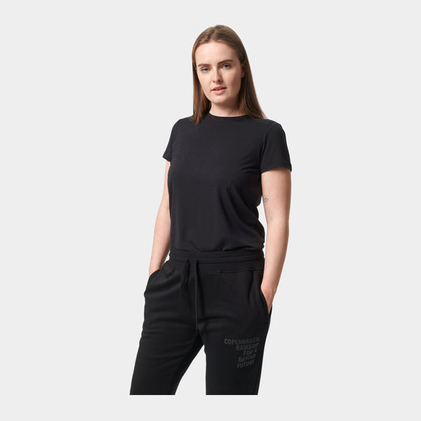Black short-sleeved bamboo T-shirt