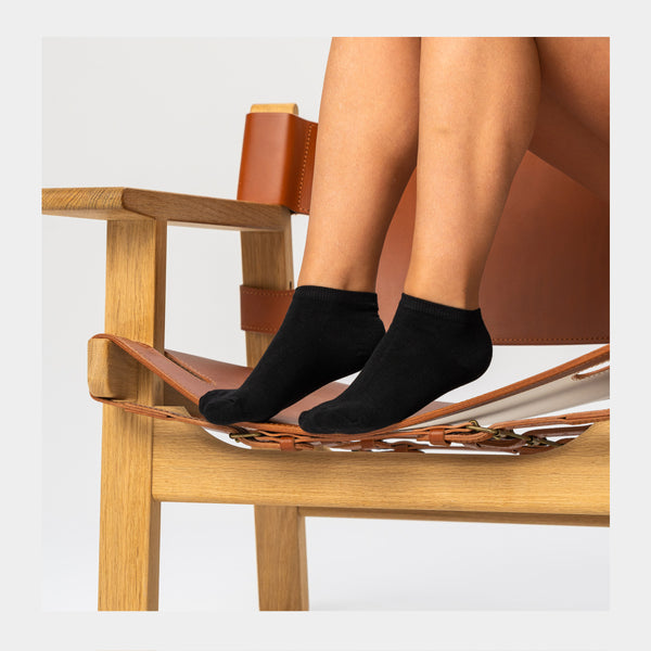 5 pairs of black bamboo ankle socks