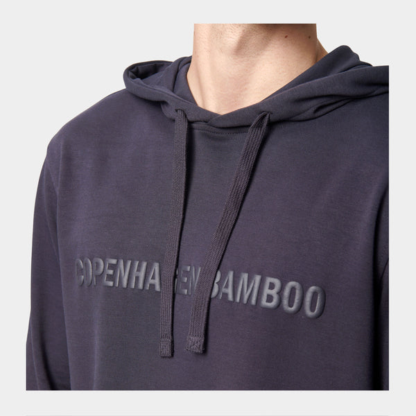 Dark grey bamboo hoodie with logo