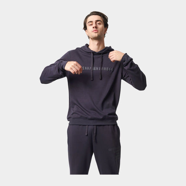 Dark grey bamboo hoodie with logo