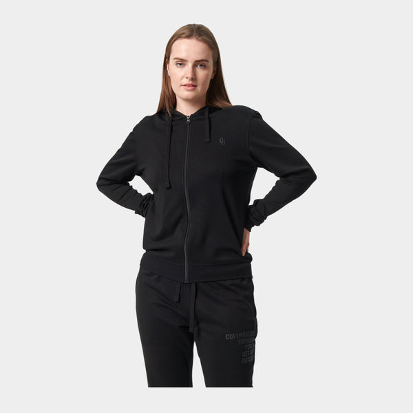 Black bamboo hoodie with zipper