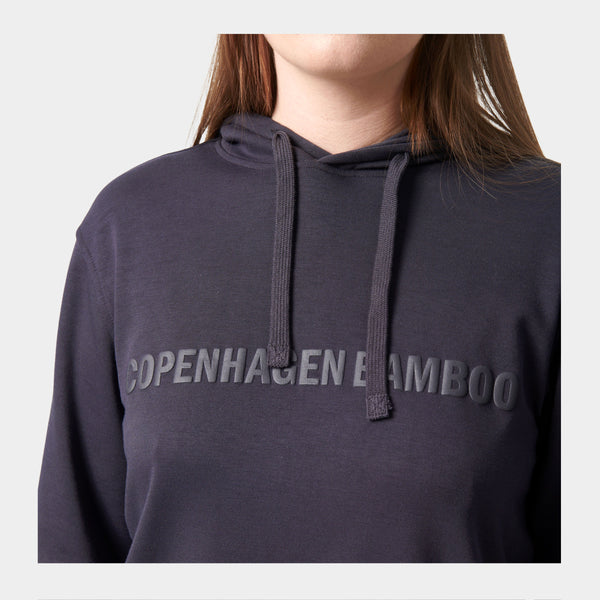 Dark grey bamboo hoodie with logo