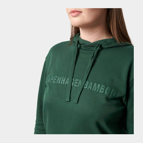 Green bamboo hoodie with logo