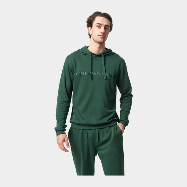 Green bamboo hoodie with logo