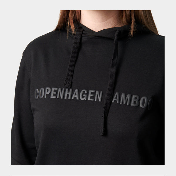 Black bamboo hoodie with logo