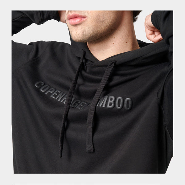 Black bamboo hoodie with logo