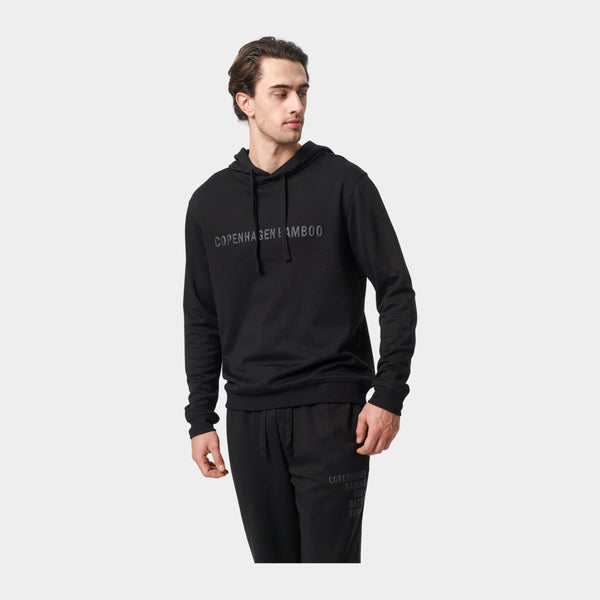 Black bamboo hoodie with logo