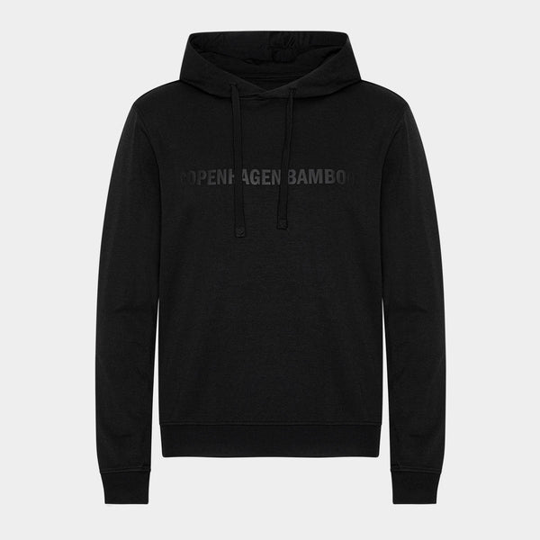 Black bamboo hoodie jogging set with logo