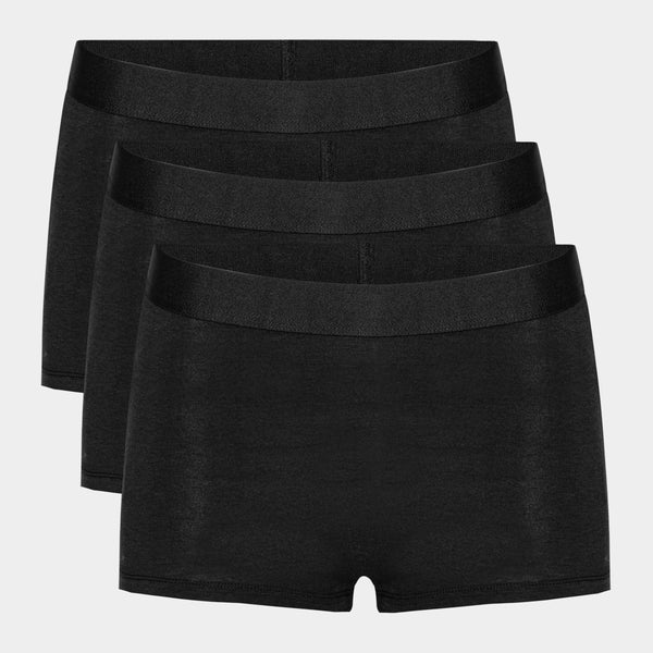 Black bamboo hotpants - 3 pack
