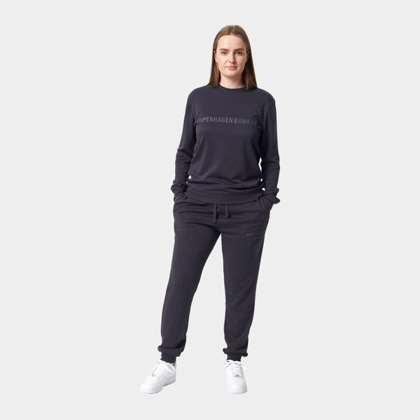 Dark grey bamboo jogging suit with logo