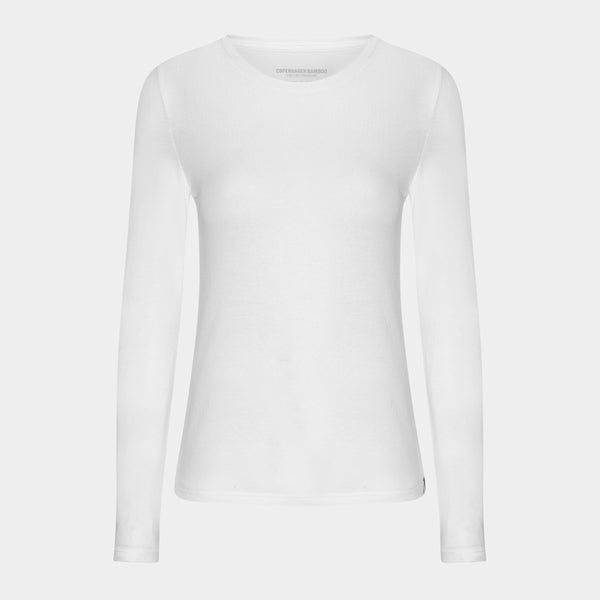 White long-sleeved bamboo T-shirt
