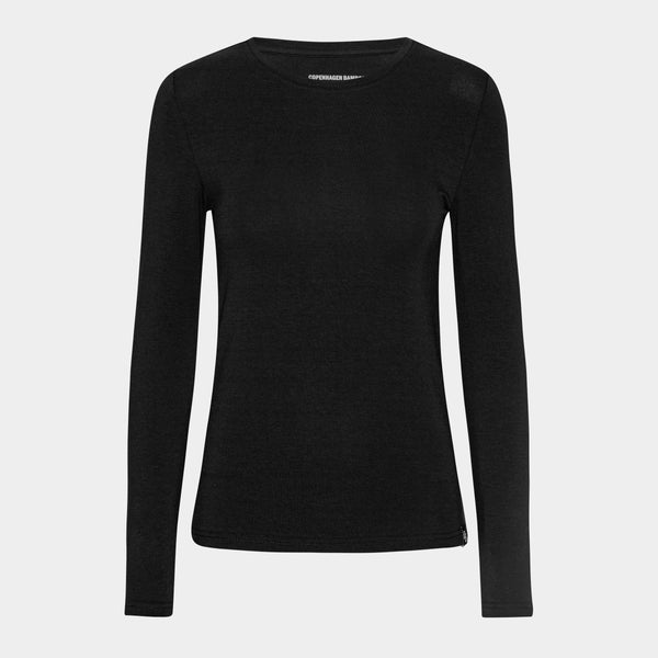 Black long-sleeved bamboo T-shirt
