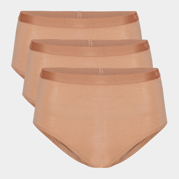 Tan bamboo maxi panties - 3 pack