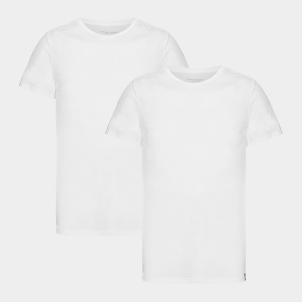 White slim fit crew neck bamboo T-shirts - 2 pack