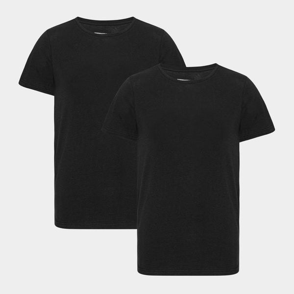 Black slim fit crew neck bamboo T-shirts - 2 pack