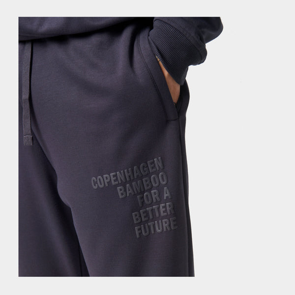 Dark grey bamboo sweatpants with logo