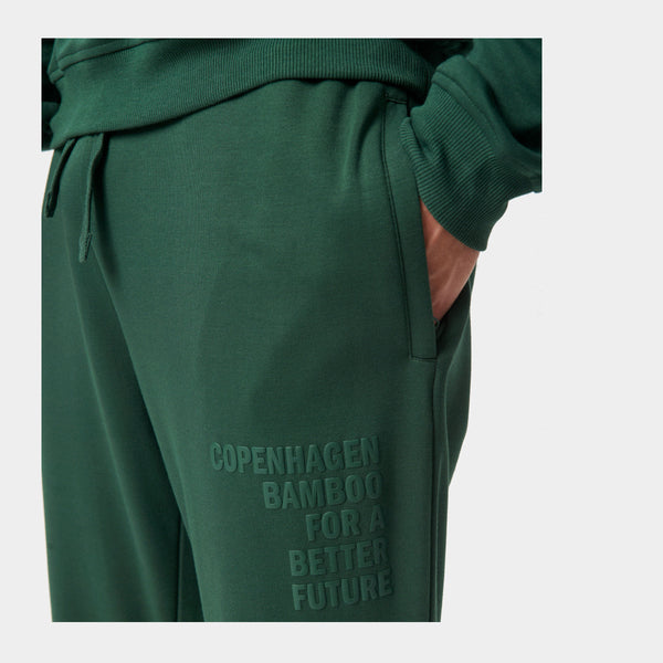 Green bamboo hoodie jogging set with logo