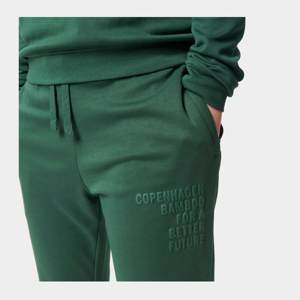 Green bamboo jogging set with logo
