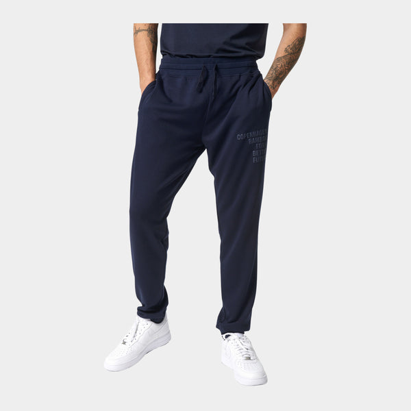 Navy bamboo sweatpants with logo