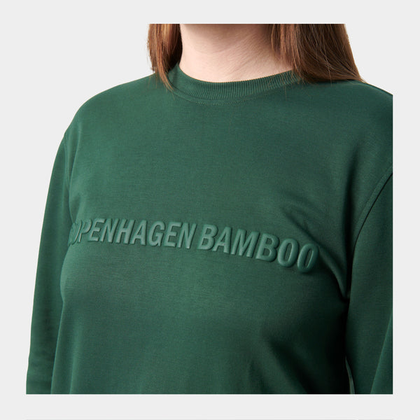 Green bamboo sweatshirt with logo