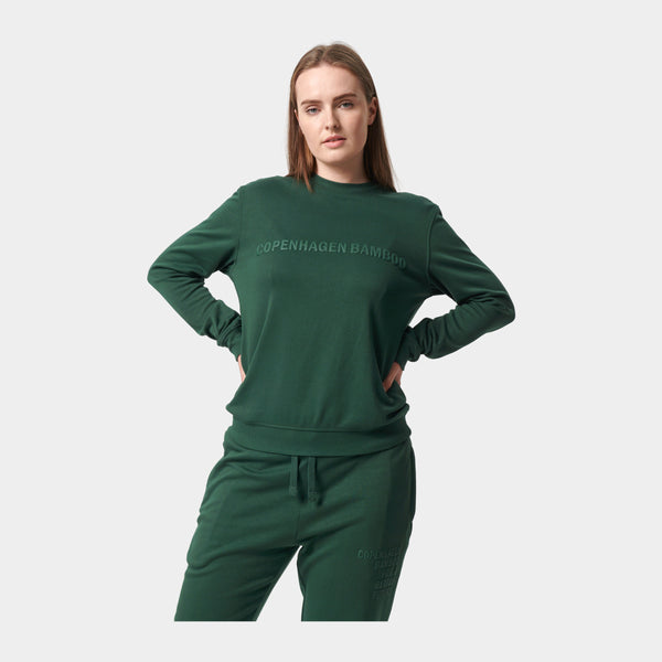 Green bamboo sweatshirt with logo