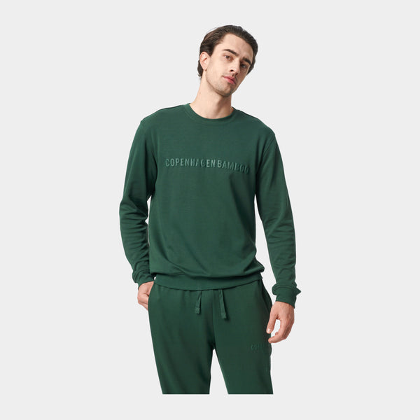 Green bamboo sweatshirt with logo