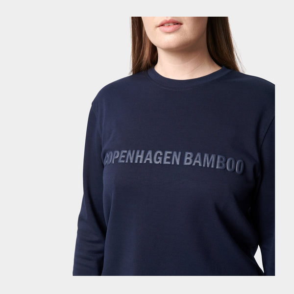 Navy bamboo sweatshirt with logo