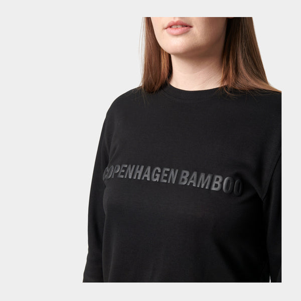Black bamboo sweatshirt with logo