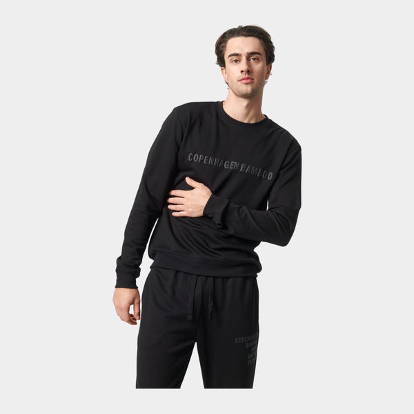 Black bamboo sweatshirt with logo