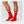 3 pairs of red bamboo tennis socks with white stripes