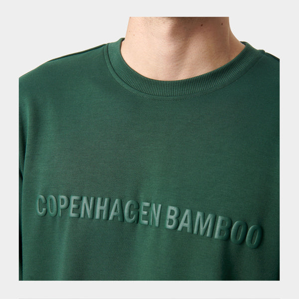 Green bamboo sweatshirt with logo