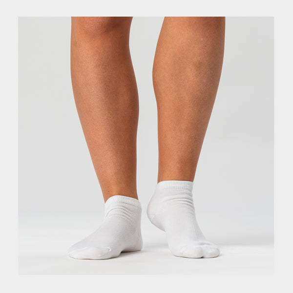 5 Pairs Bamboo Ankle Socks - White