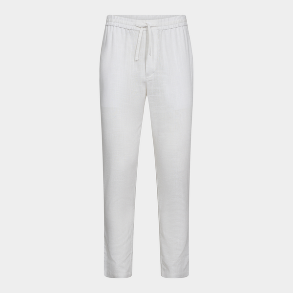 White bamboo and linen trousers