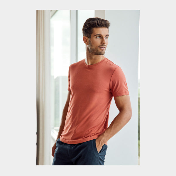 Orange crew neck bamboo T-shirt with