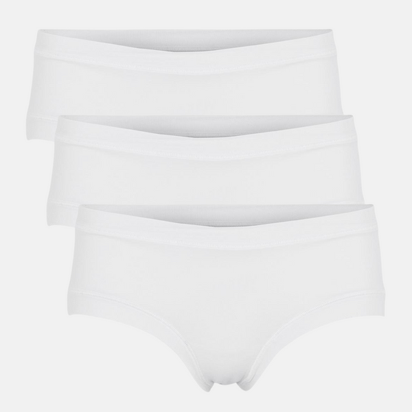 3 pack white bamboo hipster panties