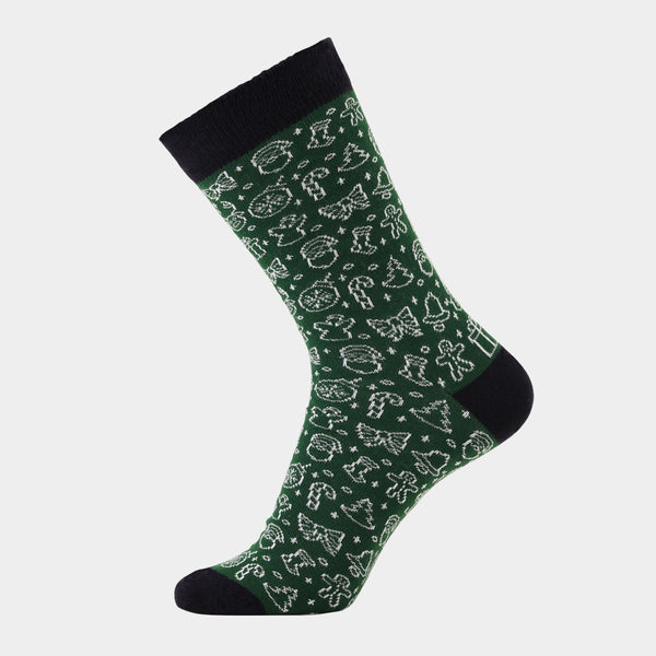 5 pairs of bamboo stockings - Christmas drawings