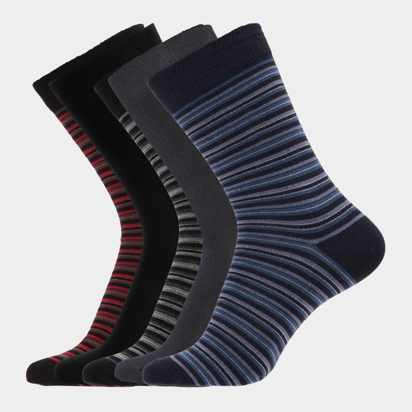 5 pairs of bamboo socks - multi stripe mix