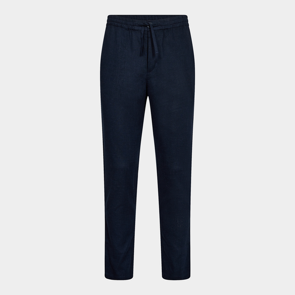 Navy bamboo and linen trousers