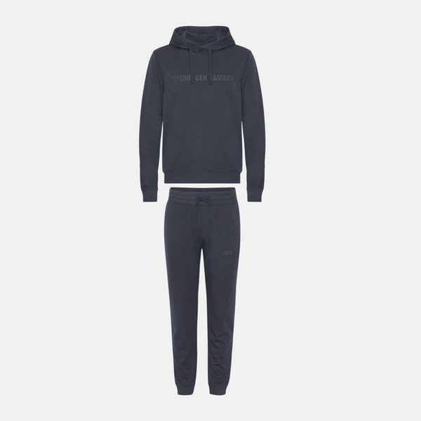 Dark grey bamboo hoodie jogging set with logo