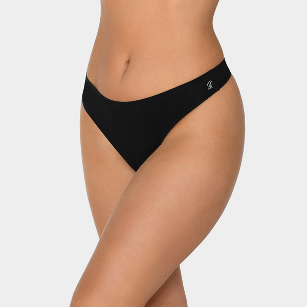 Black bamboo G-string panties
