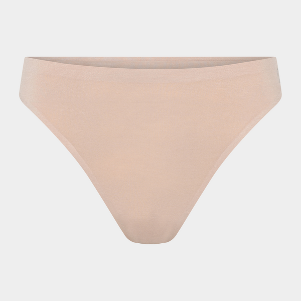 Nude bamboo G-string panties