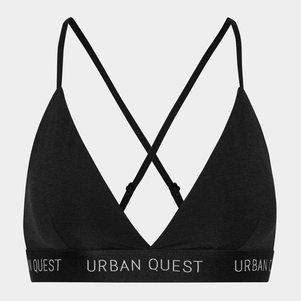 Black bamboo triangle bra with adjustable straps - 2 pack
