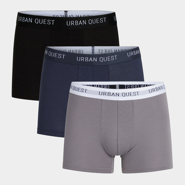 Bamboo underwear - 3 pack - black/navy/grey