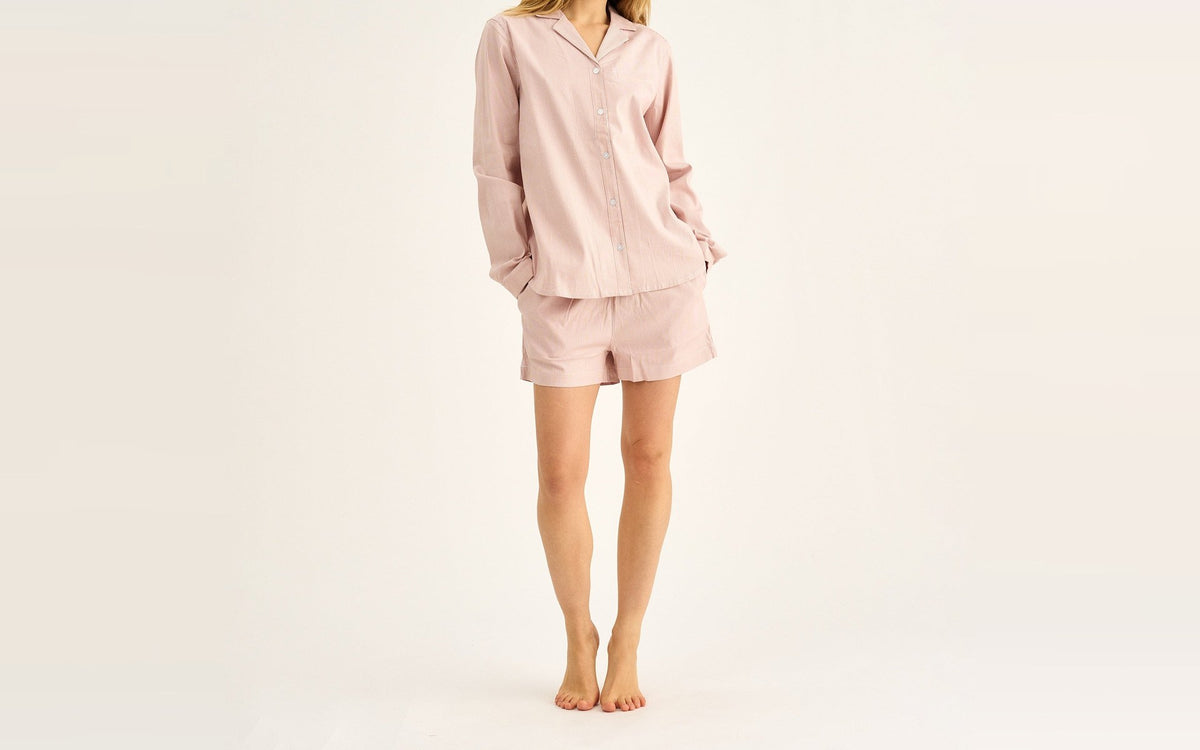 Bambus shorts til dame – Stribet bambus natshorts