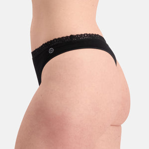 3 pak bambus g-streng trusser seamless med blonde i sort