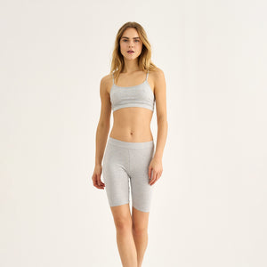 Lys grå melange bambus bike shorts fra JBS of Denmark