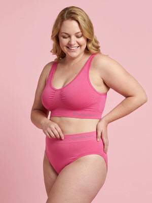 Bamboo Basics padded bamboo bra and briefs in pink