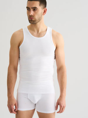 JBS white bamboo tank top and briefs for men