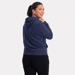 Gaby Blå bambus hoodie fra Bamboo Basics